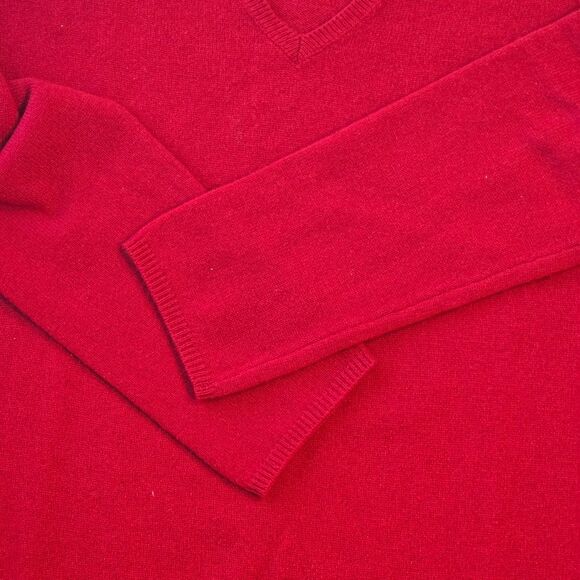 Charter Club Red Cashmere Sweater Medium - Picture 4 of 6